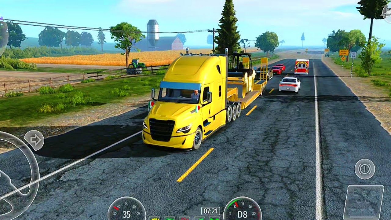 Transportando uma Máquina pesada | Freightliner - Truck Simulator Drive USA Gameplay 