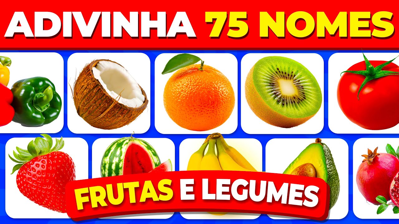 Adivinhe 75 Frutas e Legumes em 3 Segundos! 🍓🍌🥝 | Fácil, Médio, Difícil, Impossível