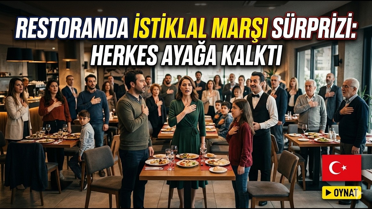 Restoranda İstiklal Marşı sürprizi: Herkes ayağa kalktı..