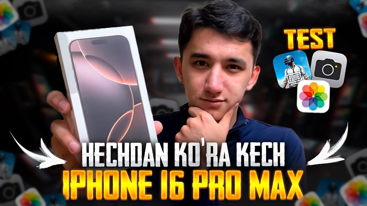 Hechdan ko'ra kech😀iPhone 16 Pro Max Pubg test!