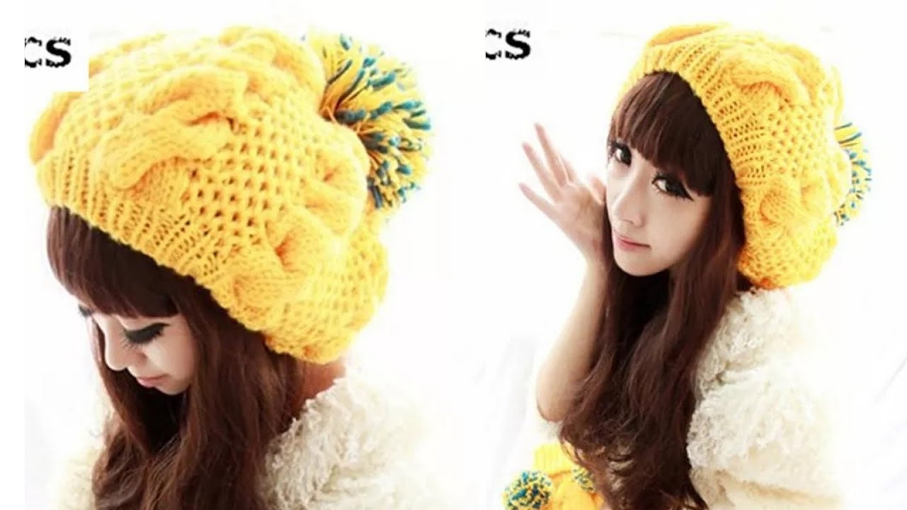 como tejer gorra coreana modelo N°2 en dos agujas o palitos