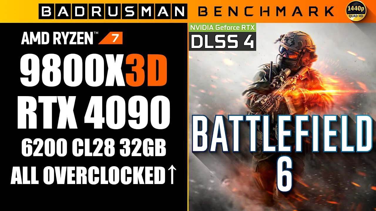BATTLEFIELD 6 | 1440P | Ultra + DLSS | 9800X3D  OC | RTX 4090 OC | 32Gb OC | Benchmark | FPS Test