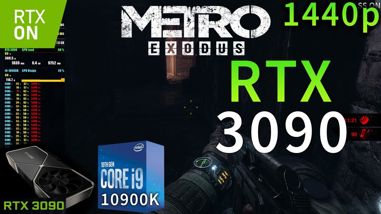Metro Exodus | RTX 3090 | i9 10900K 5.2GHz | RTX ON | Maximum Settings | DLSS ON & OFF | 1440p