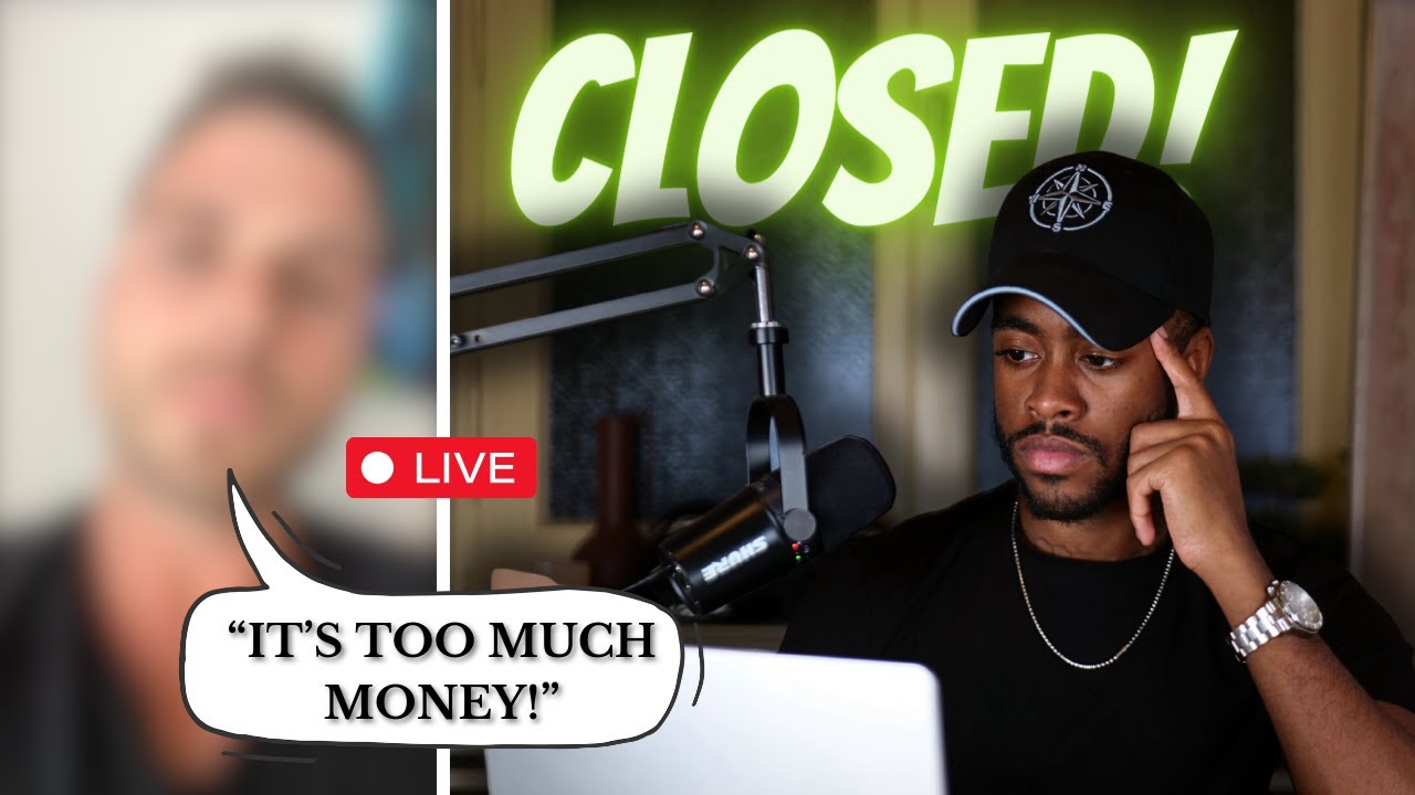 Closing And Handling Money Objections LIVE (High Ticket Sales Call Recording)