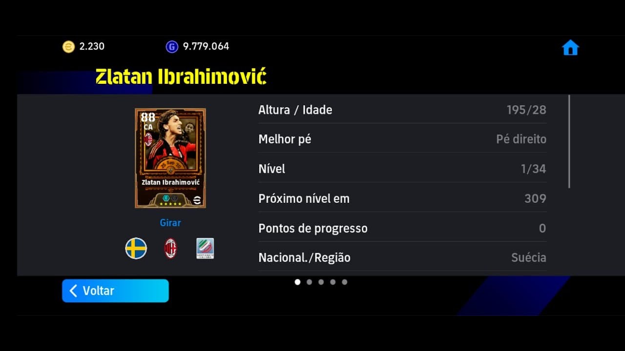 Testando Ibrahimovic no Efootabal