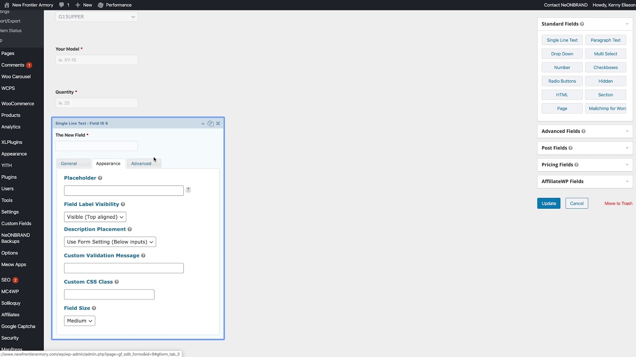How to Add Fields to Existing Form on Gravity Forms