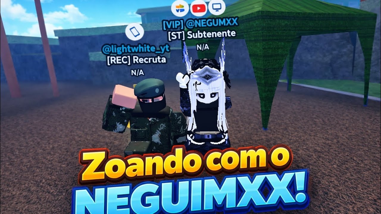 NEGUIMXX e eu zoando os militares com o Disfarçar!!! #ebdotevez #roblox #roleplay 