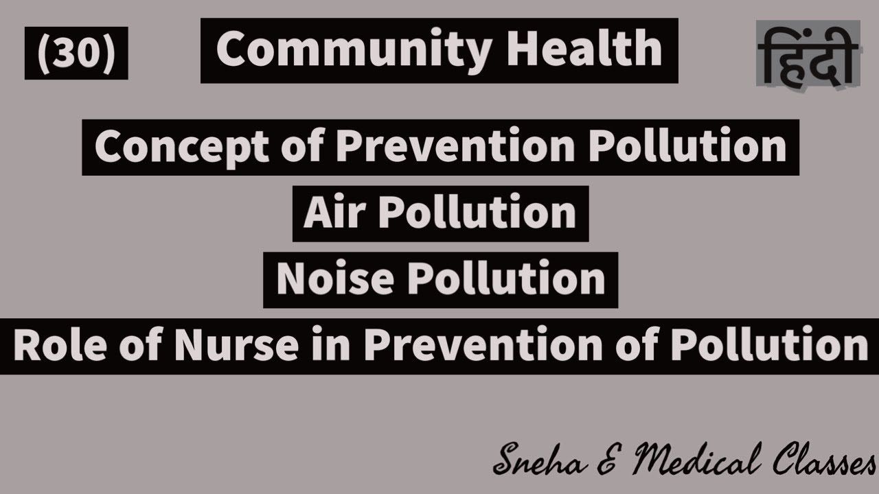 Concept of Prevention Pollution, Air PollutionNoise Pollution, Role of Nurse !! Community Health !!