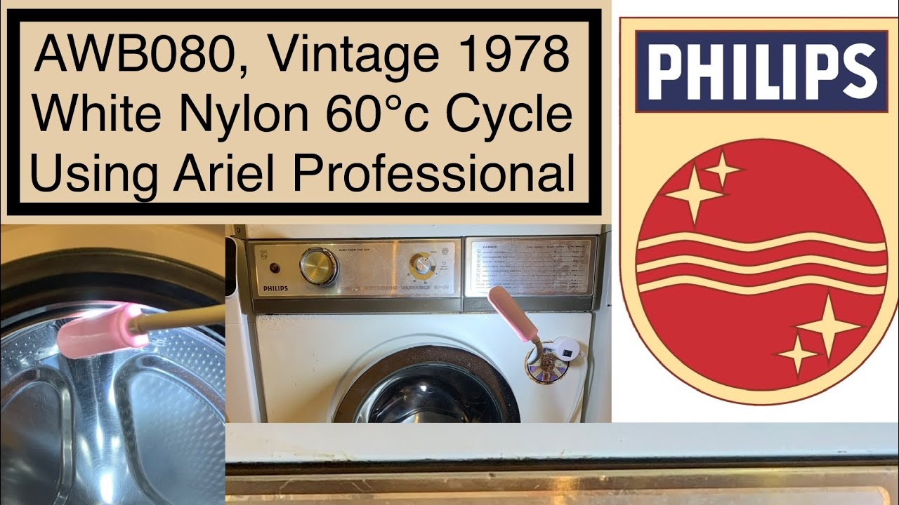 Philips AWB080, Vintage 1978, White Nylon 60°c Cycle Using Ariel Professional @Bunkysworkshop