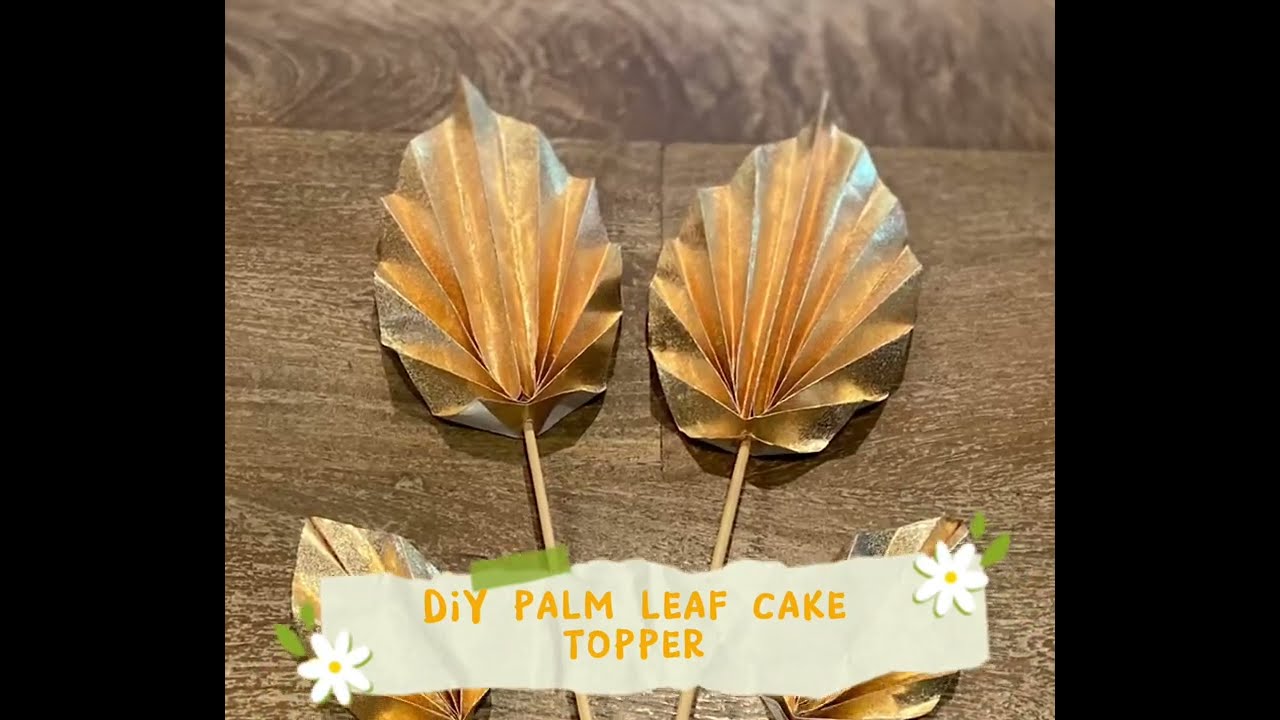 Easy gold palm leaf cake topper DIY