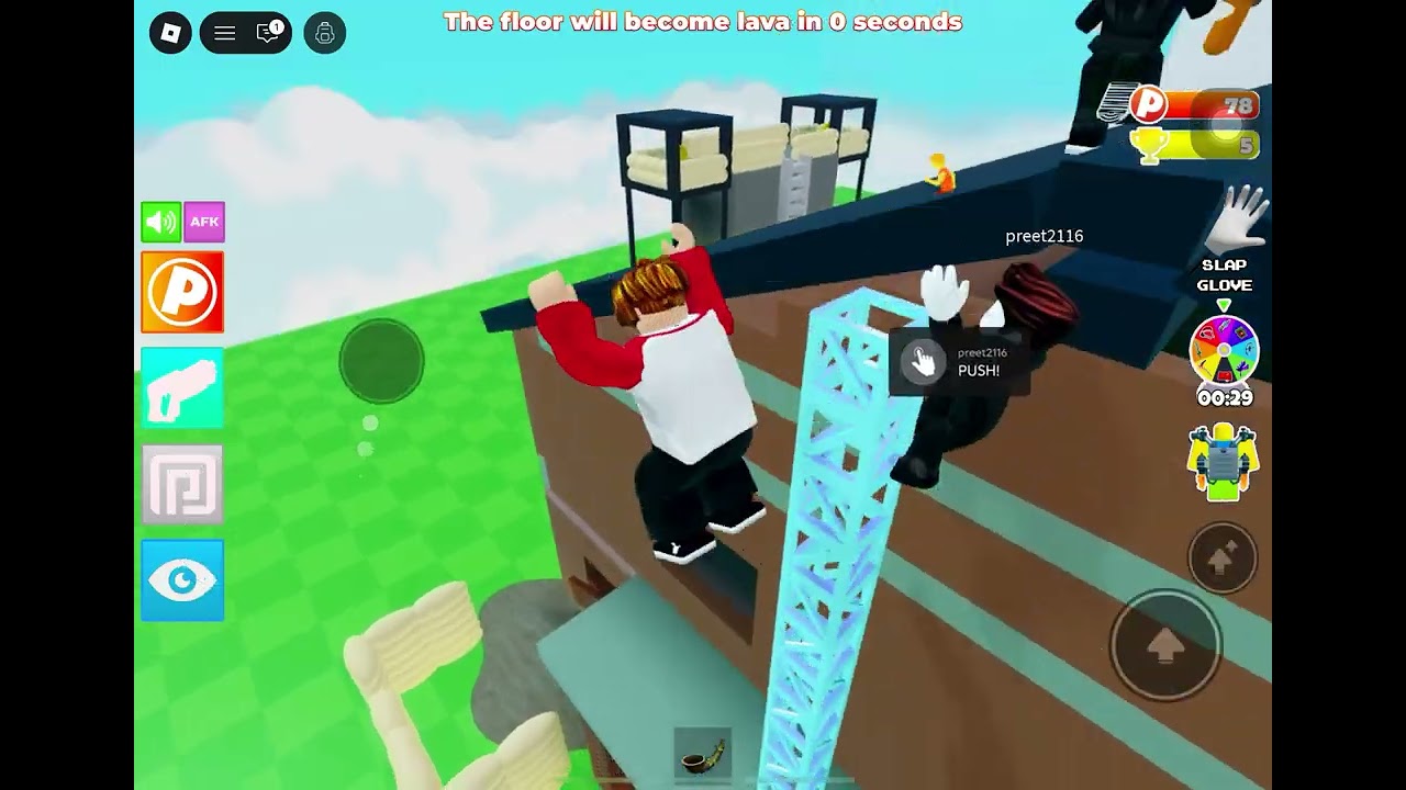 Playing Roblox floor is lava 