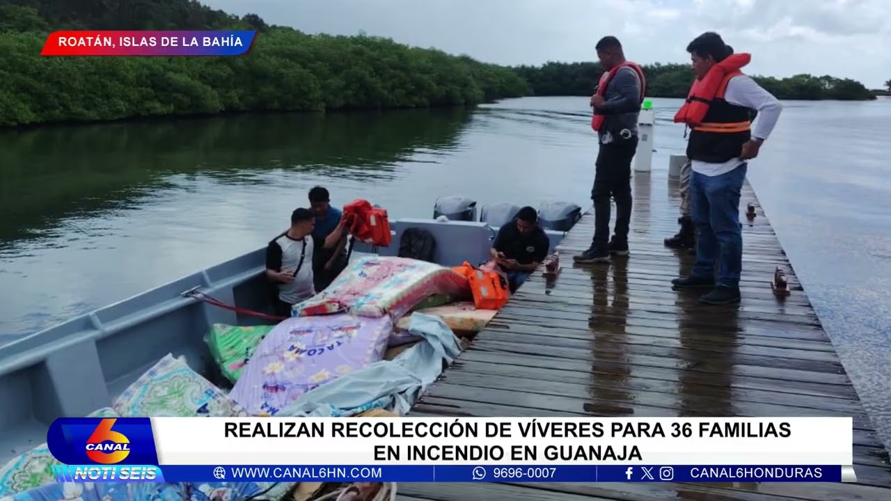 Realizan recolección de víveres para 36 familias en incendio en Guanaja