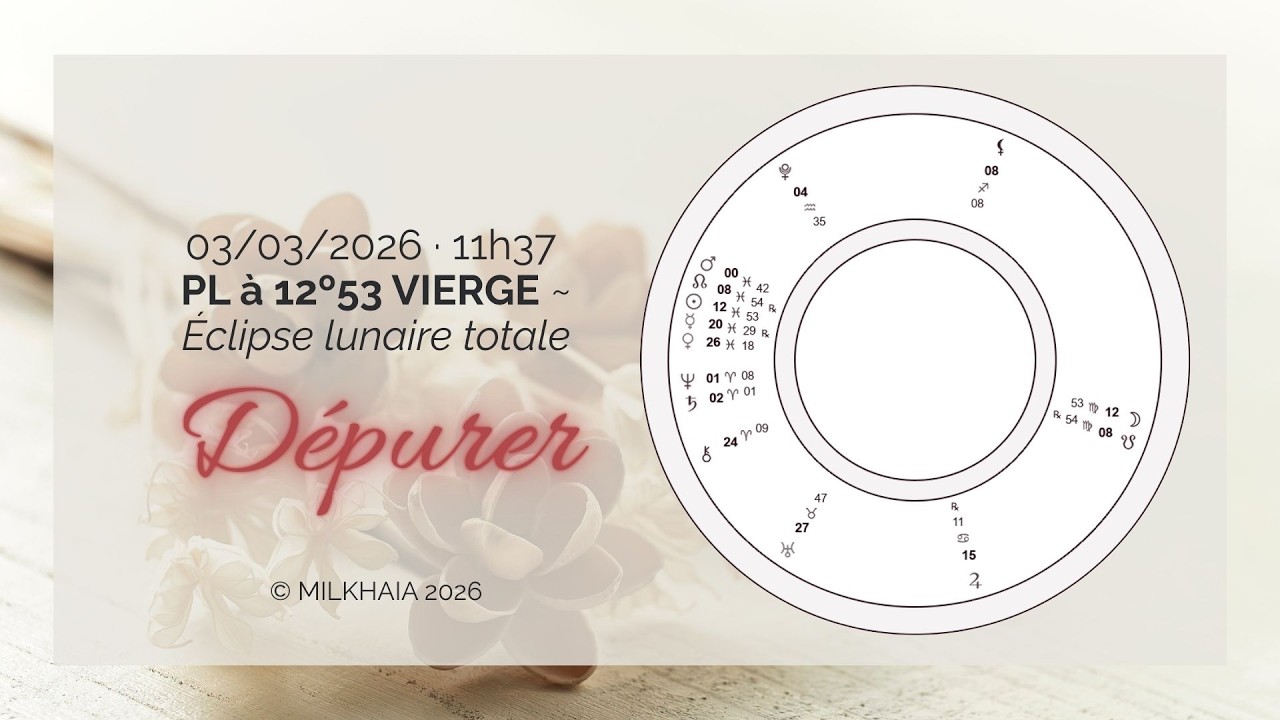 🌕PLEINE LUNE + ÉCLIPSE LUNAIRE à 12º Vierge · 03/03/2026 ☥ Milkhaia