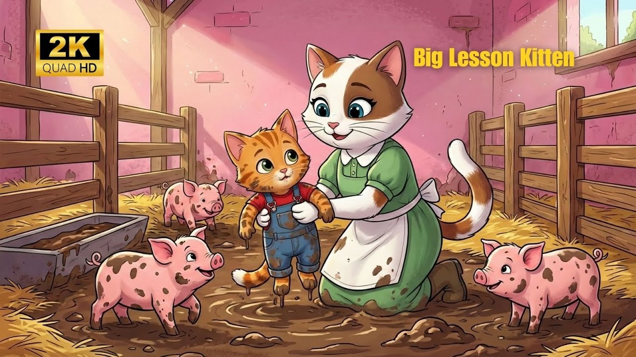 Cat Story: Mama Cat & Baby Cat The Superhero Cape! Mama Cat Funny Farm Rescues & A Big Lesson Kitten