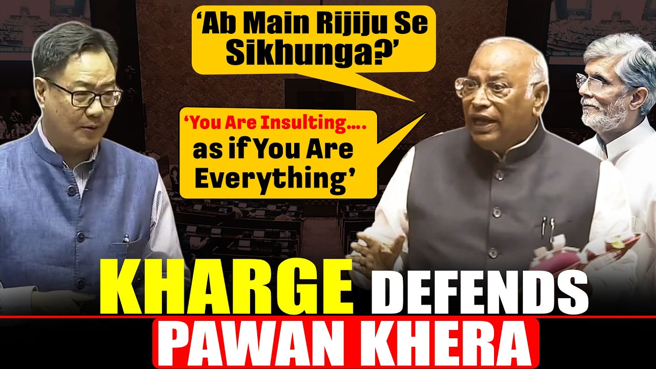 WATCH LIVE: Mallikarjun Kharge Hits Out at Kiren Rijiju for His Remarks on Pawan Khera