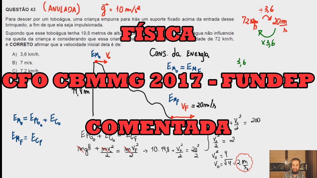 PROVA COMENTADA | FÍSICA - CFO BMMG 2017 – FUNDEP