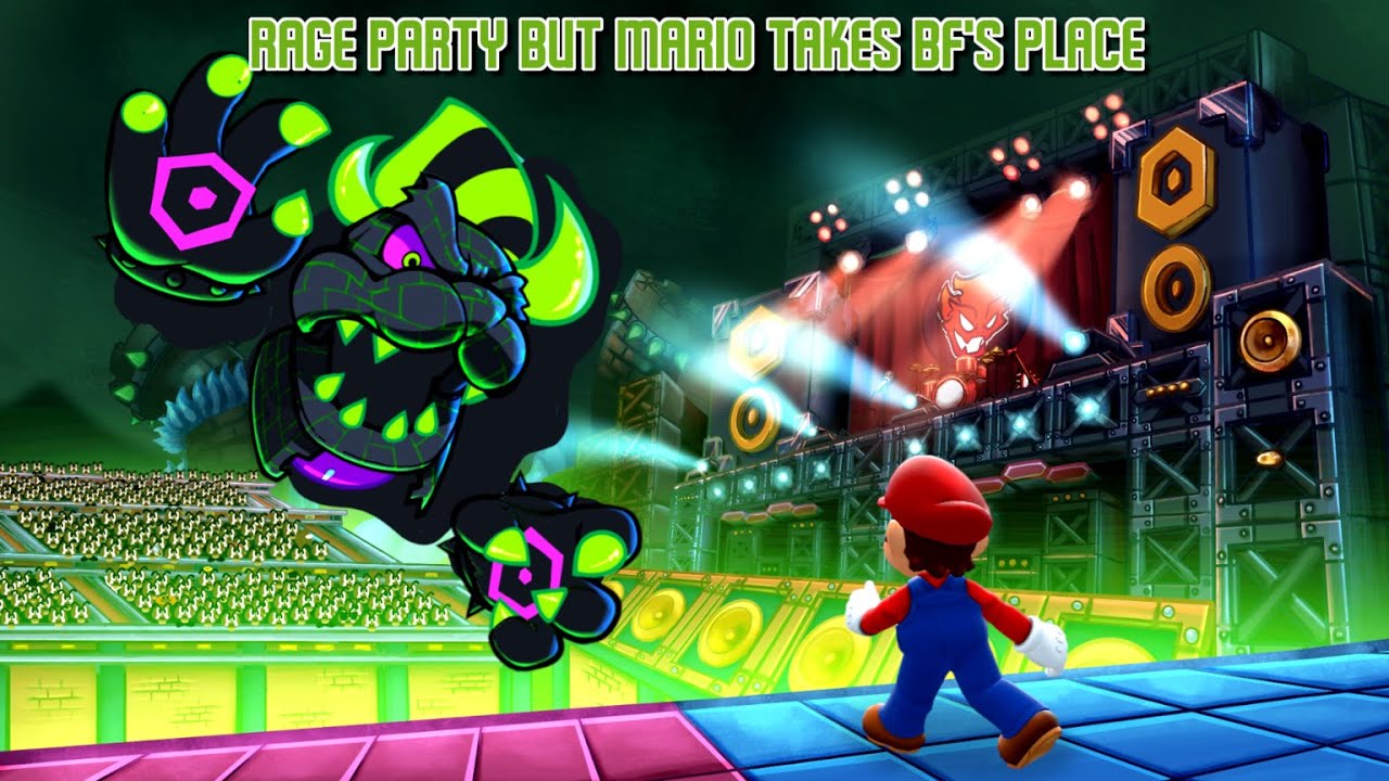 Rage Party but Mario Takes BF's Place