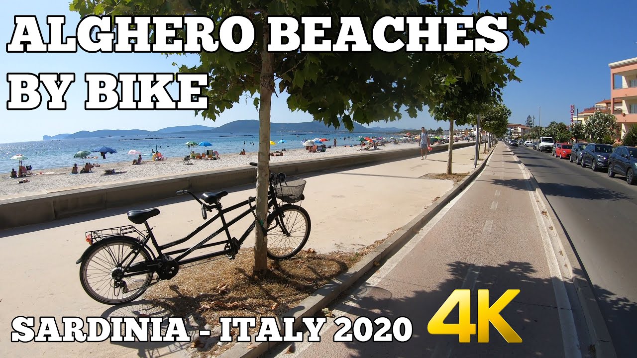 ALGHERO CITY AND BEACHES [TOUR BY BIKE] SARDINIA - ITALY 4K