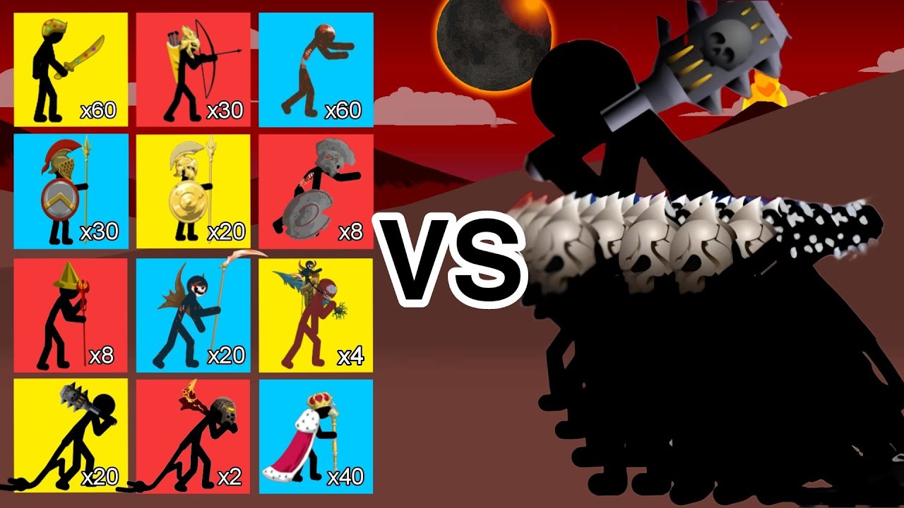 All stick figures vs 20 giant and 1 final boss - Stick War Legacy