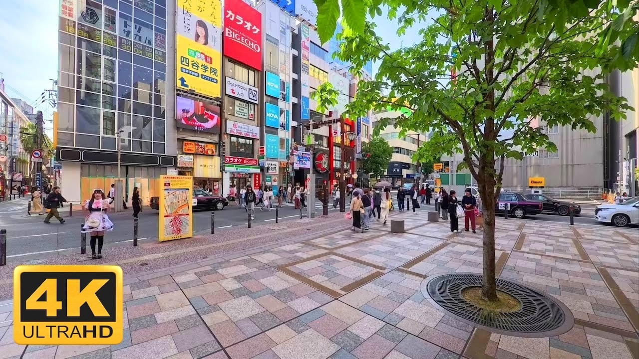 4K Japan View &ndash; Tenjin, Fukuoka | Lively Urban Corner