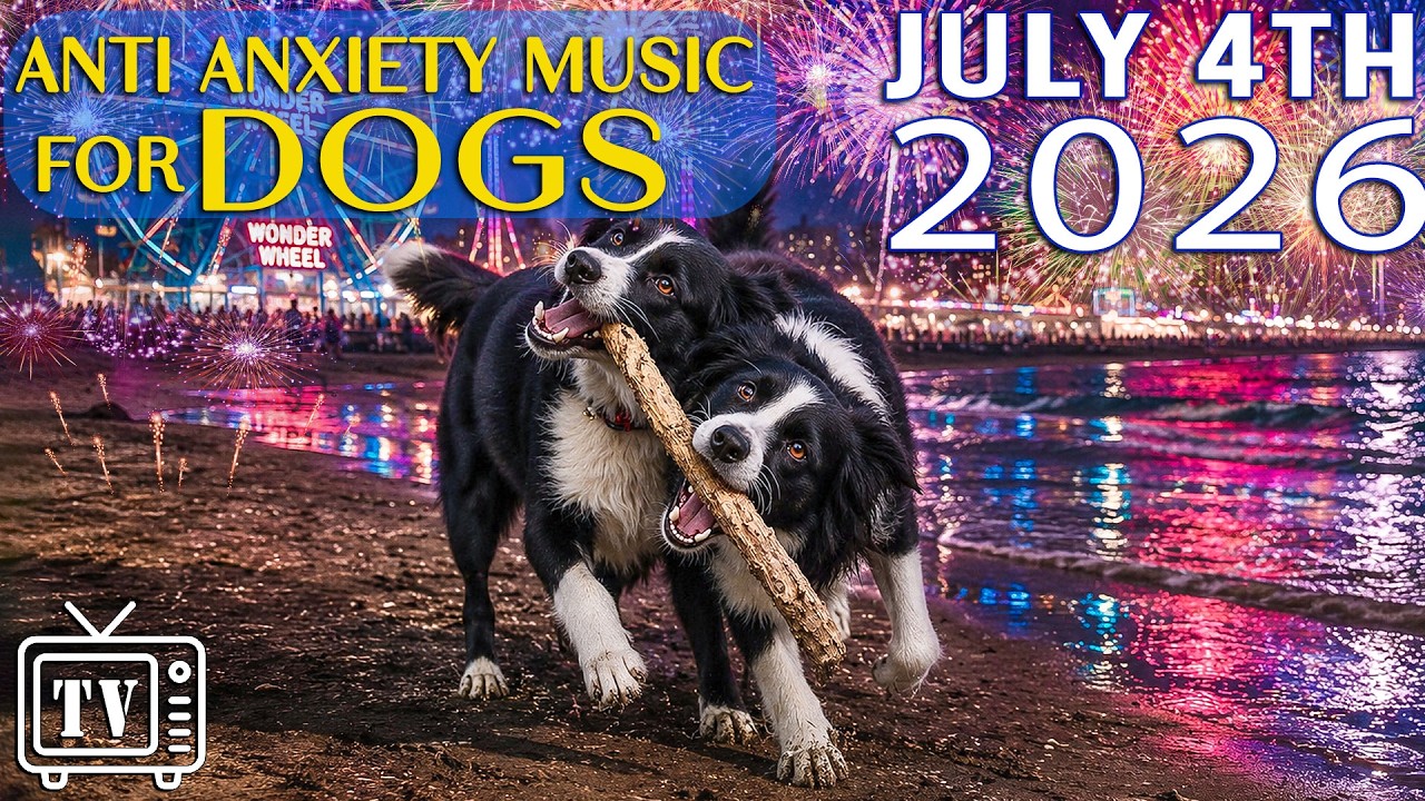 Dog TV: 4th of July Dog Video 🎵 Anti-Anxiety Music for Dogs | Fireworks Anxiety Relief for Dogs