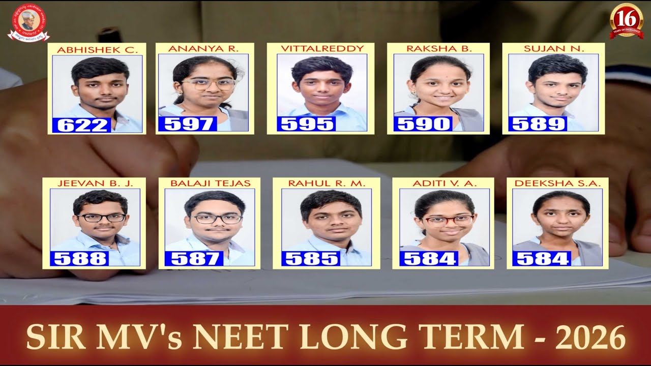NEET Long Term 2026 | SIR MV Group of Institutions Results