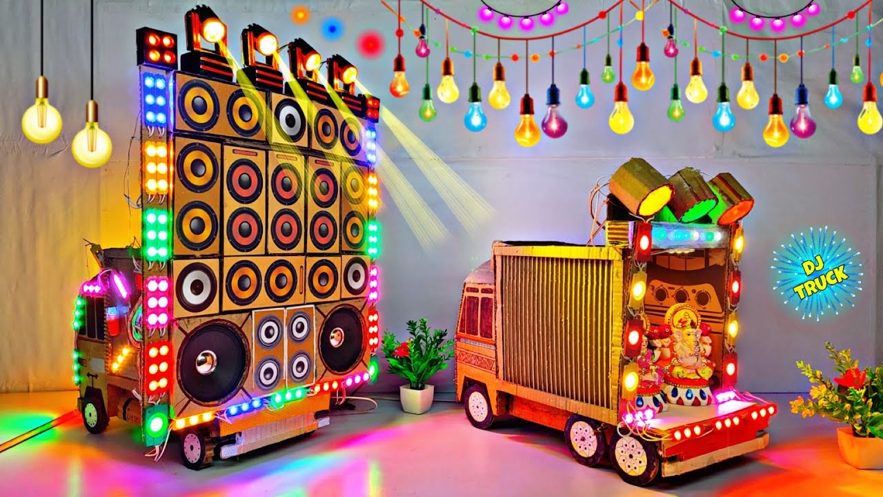 DIY Mini Dj Truck loading At-New Home by cardboard making dj truck and light dj toy eicher dj big Dj
