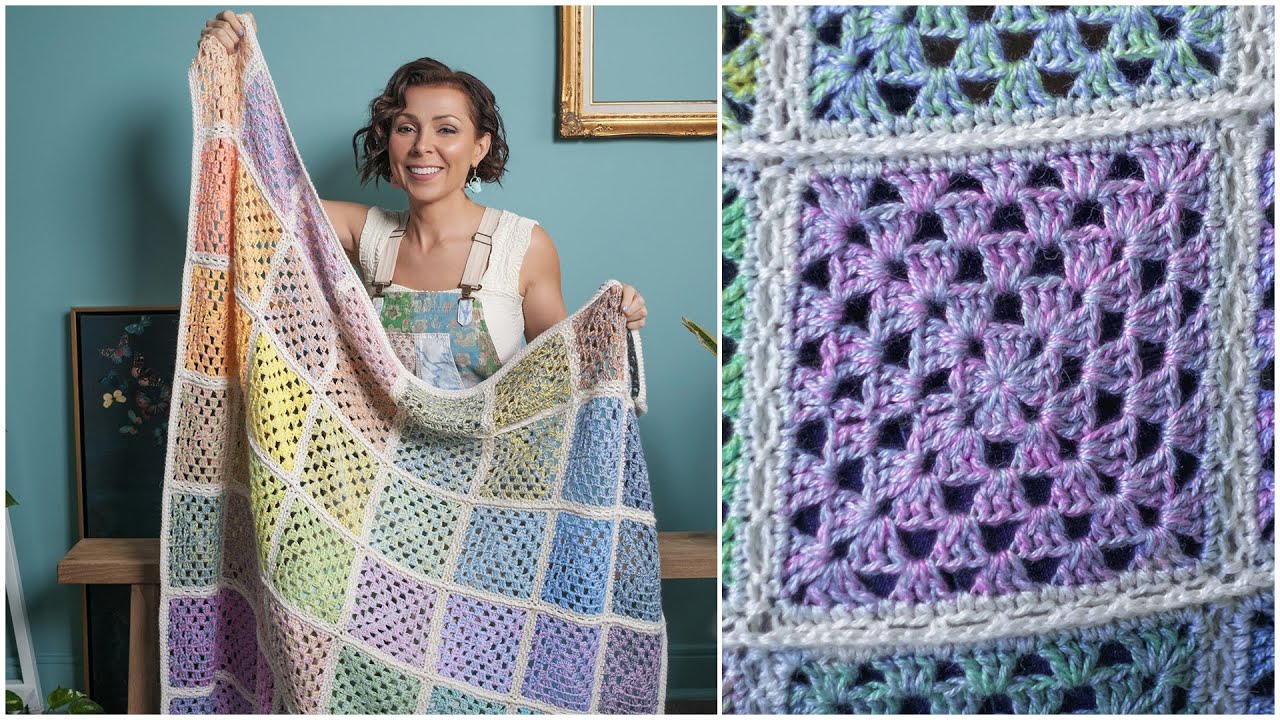 How to Crochet The Best, Easy Granny Square Blanket Tutorial &ndash; Retrovibe! For Beginners
