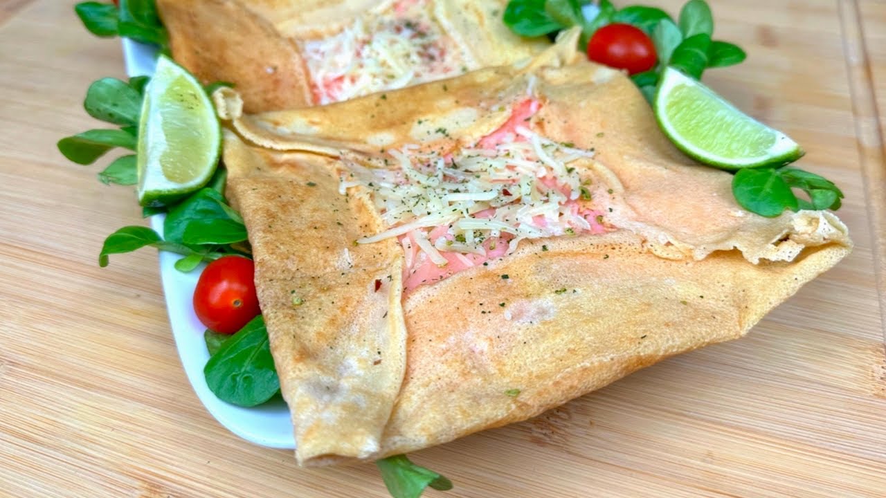 LES DÉLICIEUSES CRÊPES SALÉES AU SAUMON FROMAGE TELLEMENT BONNES 🥞RECETTE FACILE ET RAPIDE À FAIRE