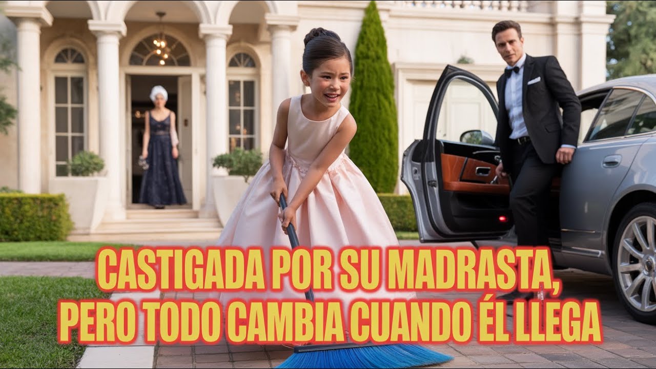 Madrasta Obliga a Su Hija Millonaria a Barrer La Acera, Hasta Que Él Llega de Sorpresa y...