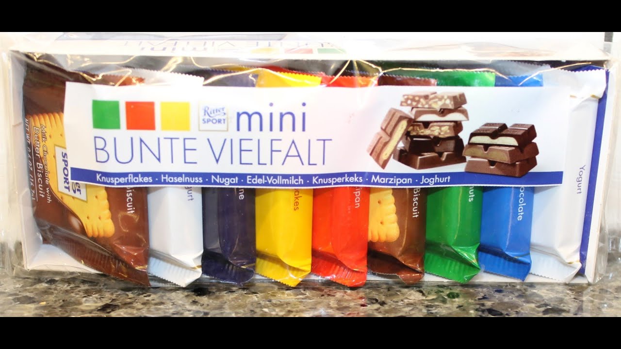 Ritter Sport: Yogurt, Praline, Butter Biscuit, Cornflakes, Marzipan, Hazelnuts, Chocolate