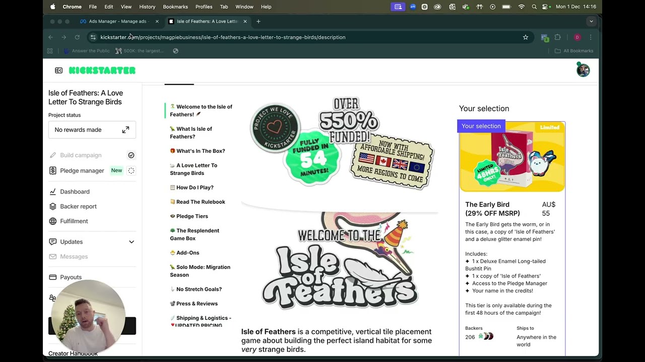 Step-by-Step Guide to a Successful Kickstarter Prelaunch with Meta Ads (Cozy Bird Board Game)  🚀