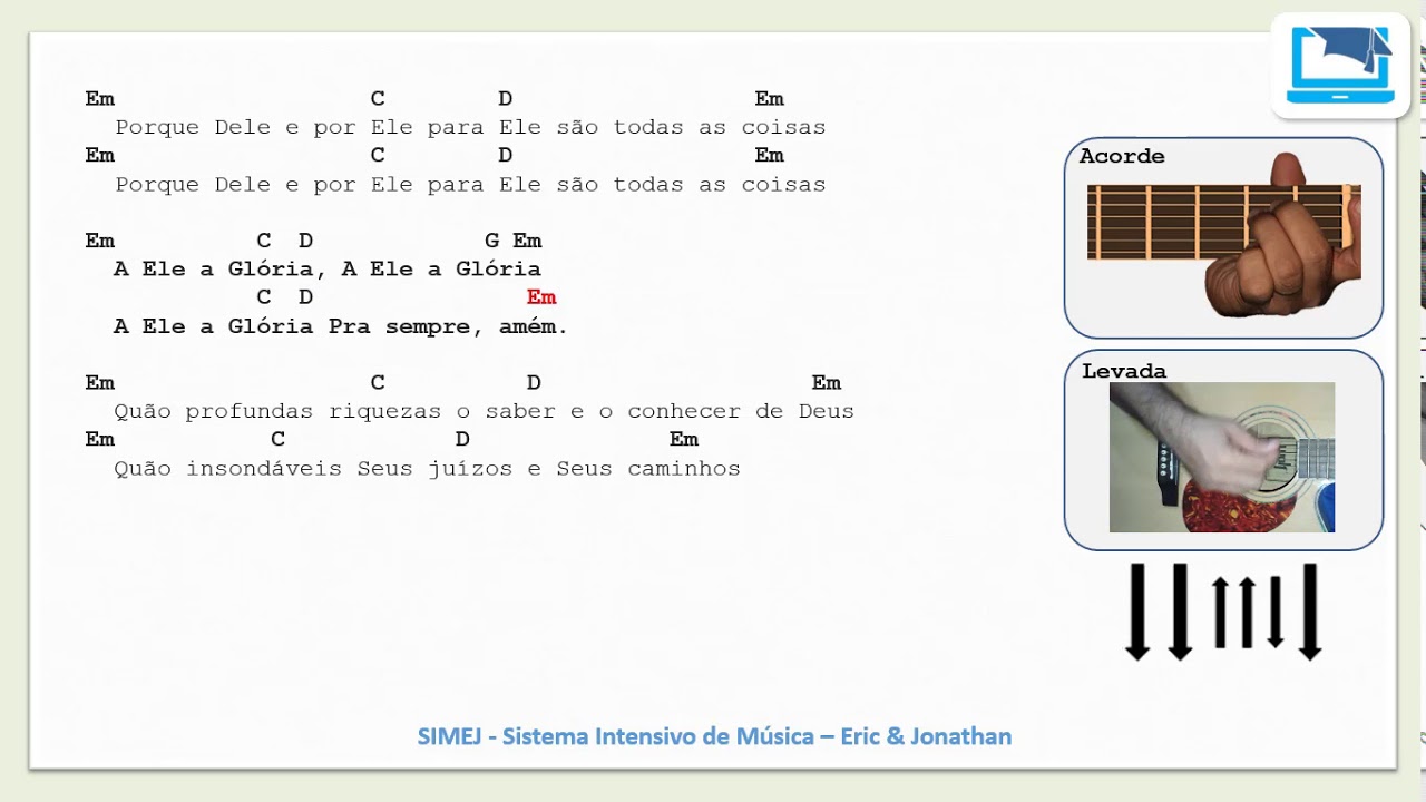 [link na descrição] A ELE A GLÓRIA | #cifrasimplificada #cifragospel #violaofacil