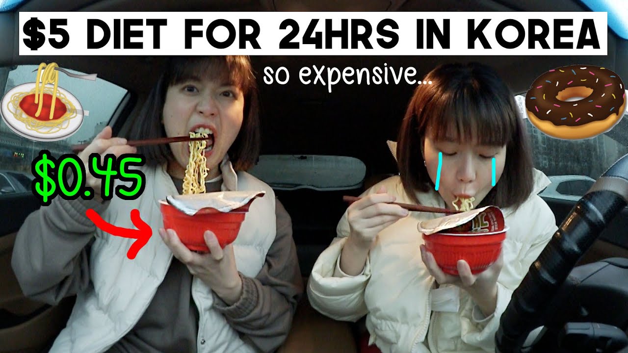 Living Off $5 Diet for 24hrs in Korea Challenge (everything’s so expensive…) | Q2HAN