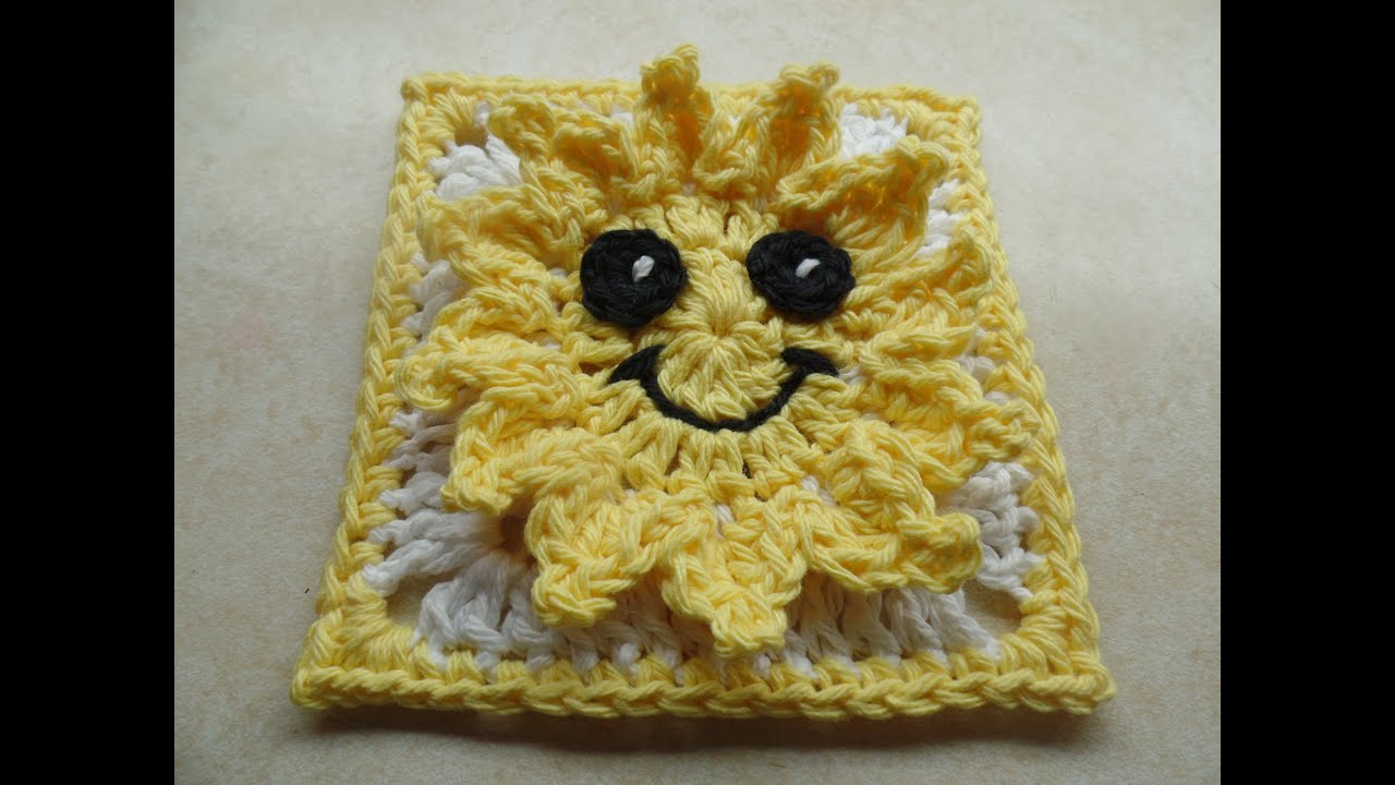 CROCHET How to Crochet Sun Granny Square TUTORIAL #247
