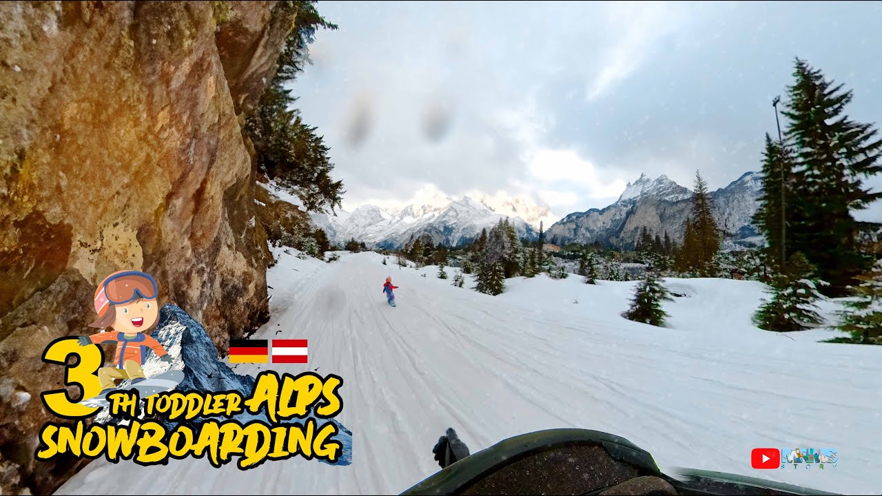 JADI PUSAT PERHATIAN!! Toddler 3 Tahun Snowboarding di Puncak Gunung Alpen!!