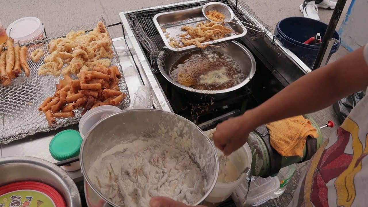 FILIPINO STREET FOOD Calamares, Dynamite Lumpia, Lumpiang Shanghai & Fried Isaw