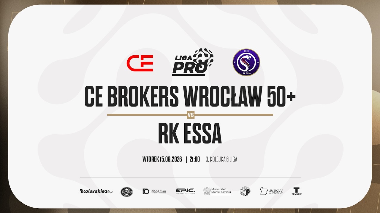 CE BROKERS WROCŁAW 50+ - RK ESSA | PRO LIGA, Sezon Jesień 2026 - 15.09.2026