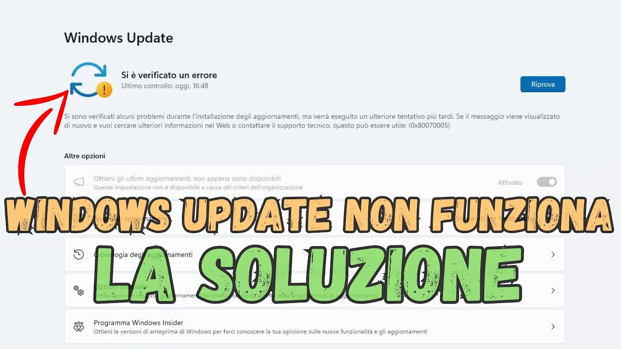 Cosa fare quando Windows Update non Scarica e Installa gli Aggiornamenti