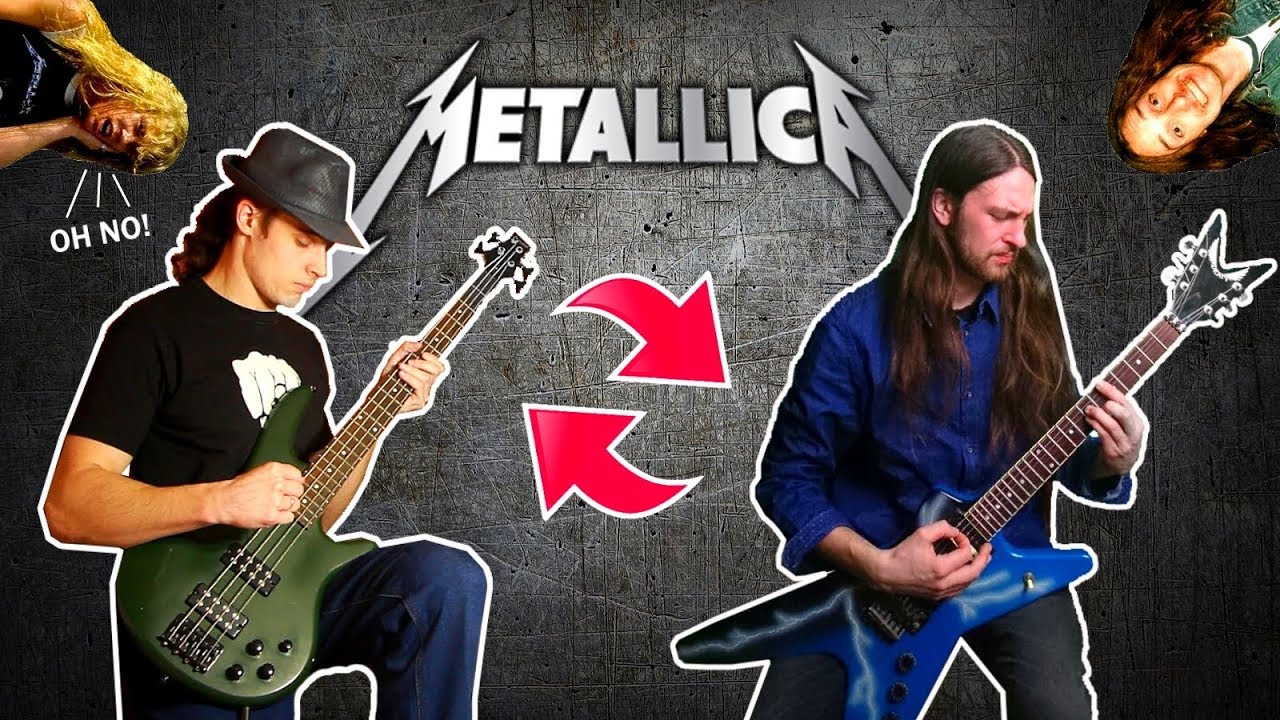 17 Metallica songs w/ SWAPPED Bass & Guitar (feat. Denis Pauna)