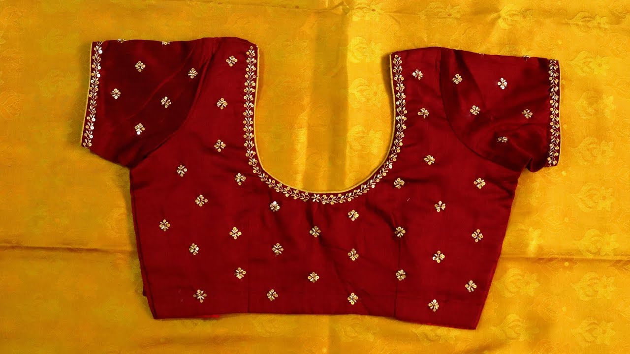 Beautiful grand looking designer blouse✨✨✨ sequins work on stitched blouse✨ easy method