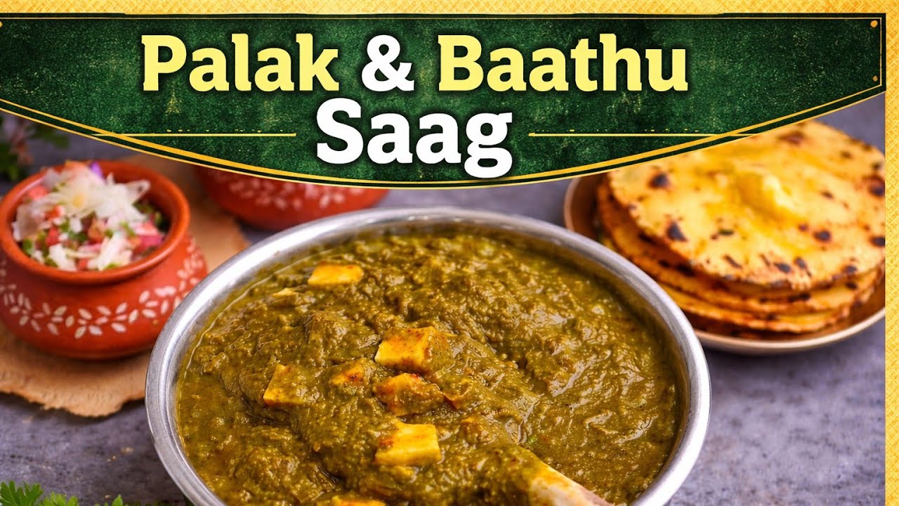 ਪਲਾਕ ਅਤੇ ਬਾਥੂ ਸਾਗ | Palak & Baathu Saag | पालक और बाथु  साग | 