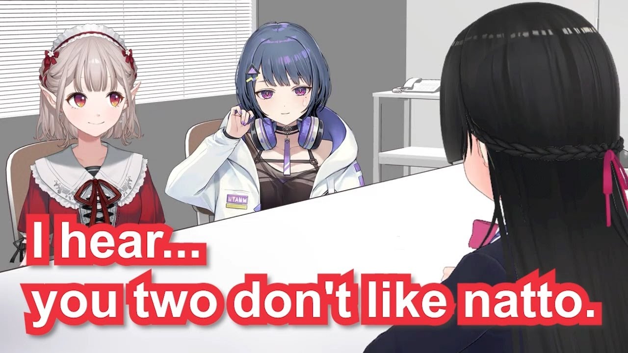 【Eng Sub】Tsukino Mito feeds natto to Elu and Koshimizu Toru【Nijisanji】