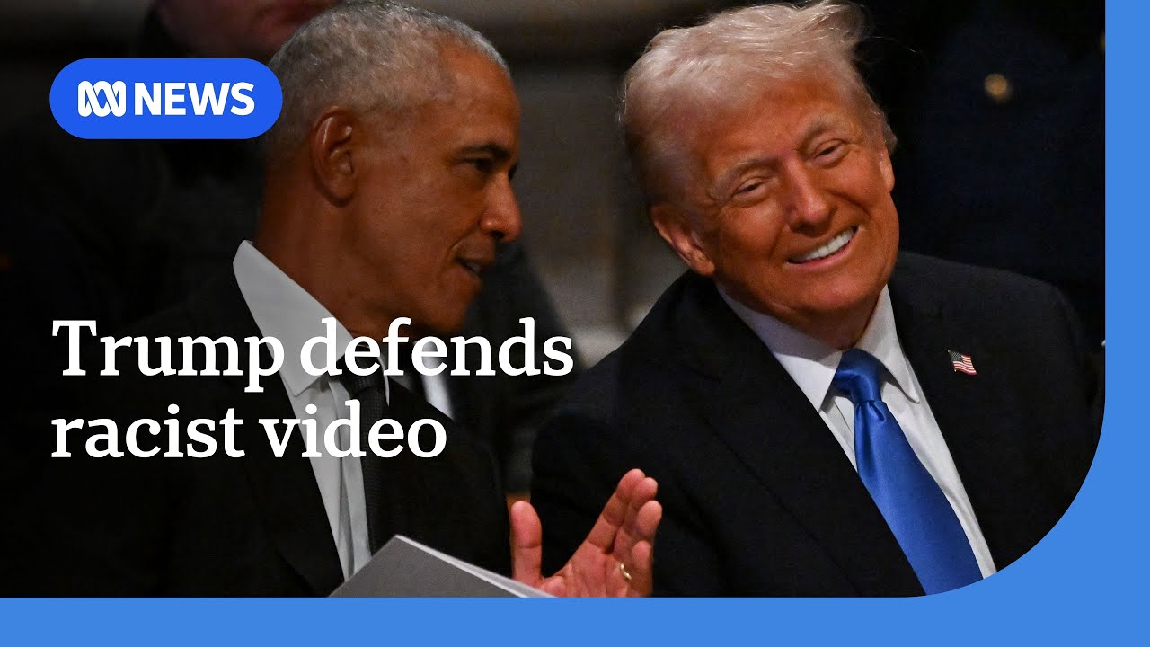 US President Trump posts, then deletes racist video of Obamas | ABC NEWS