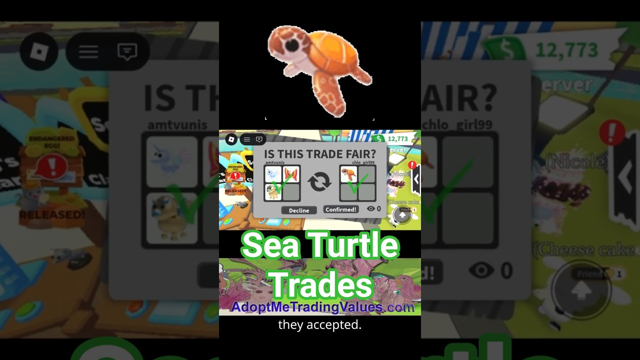 Какова стоимость обмена морской черепахи в Adopt Me?
