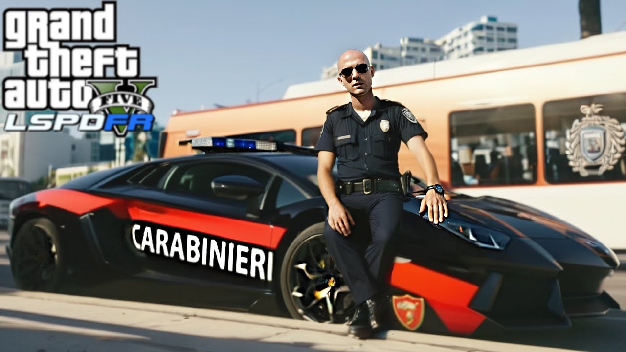 GTA 5 MOD ITA - LAMBORGHINI AVENTADOR CARABINIERI + SIRENA ITALIANA - GTA 5 LSPDFR ITA POLIZIA