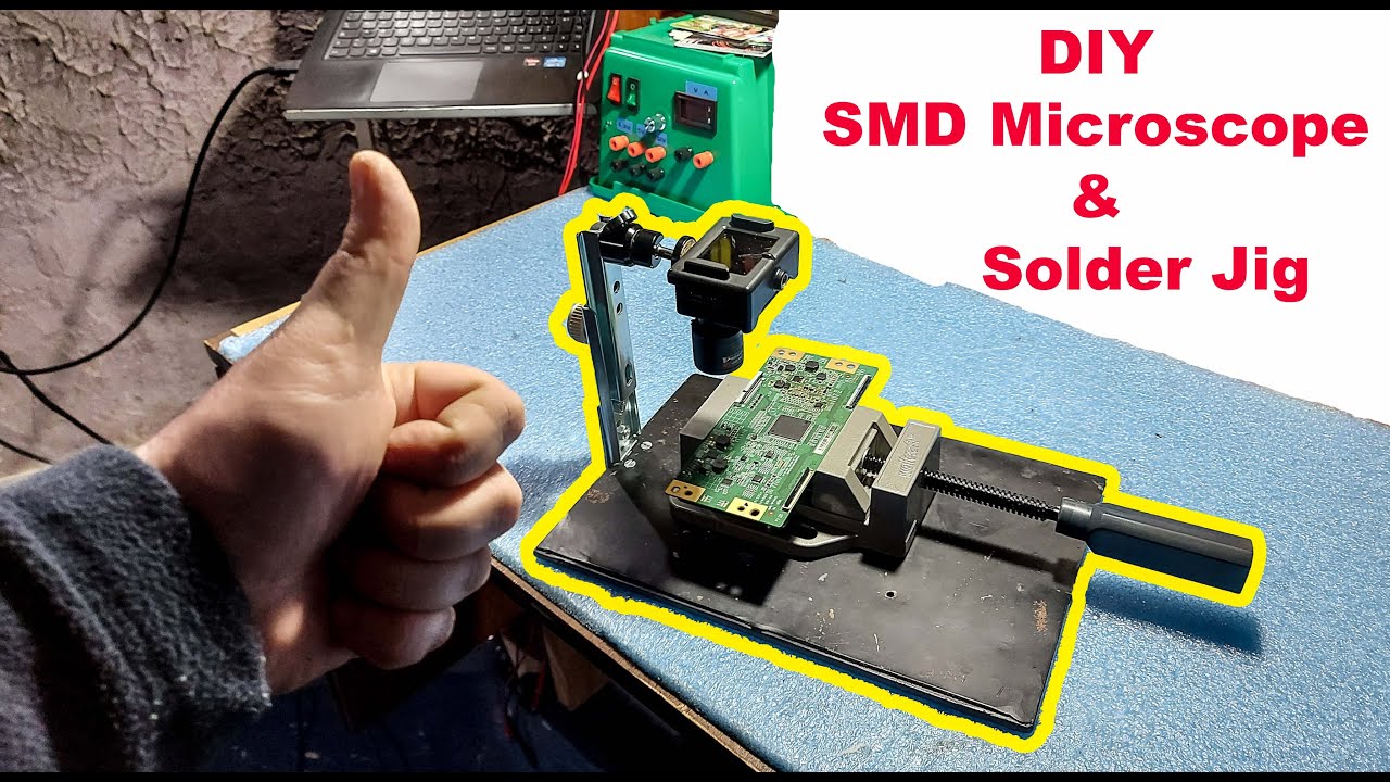 Самодельный SMD-микроскоп и держатель печатной платы / приспособление