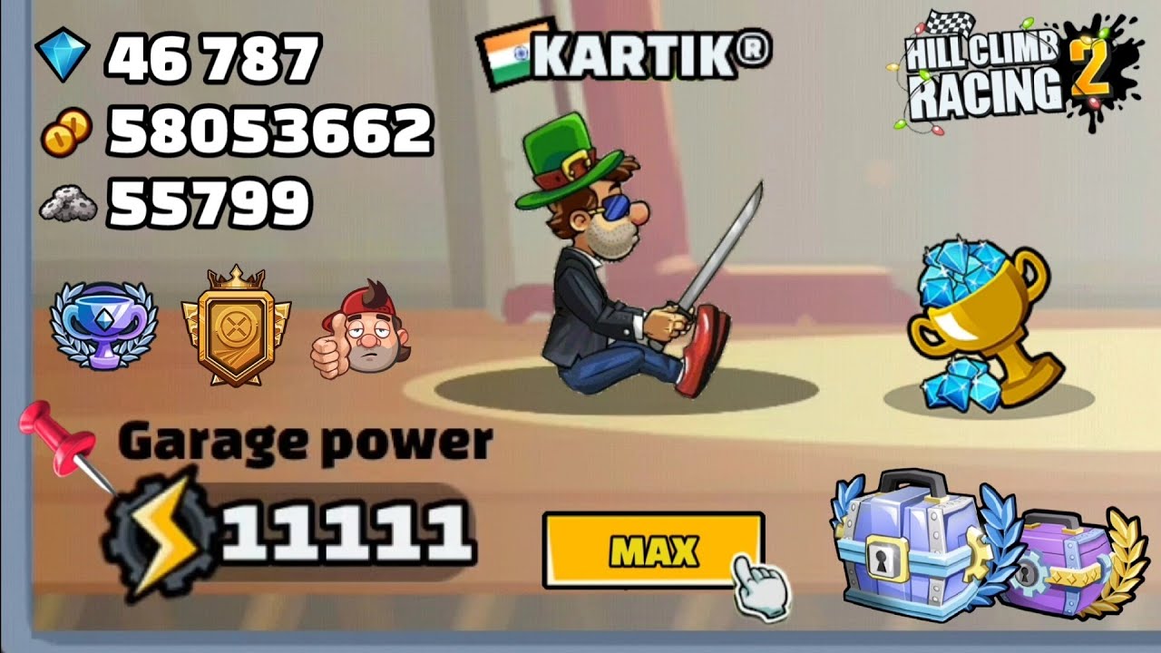 🥳11111 GP!! Road to MAX Garage Power Unlimited Coins & Gems - Hill Climb Racing 2