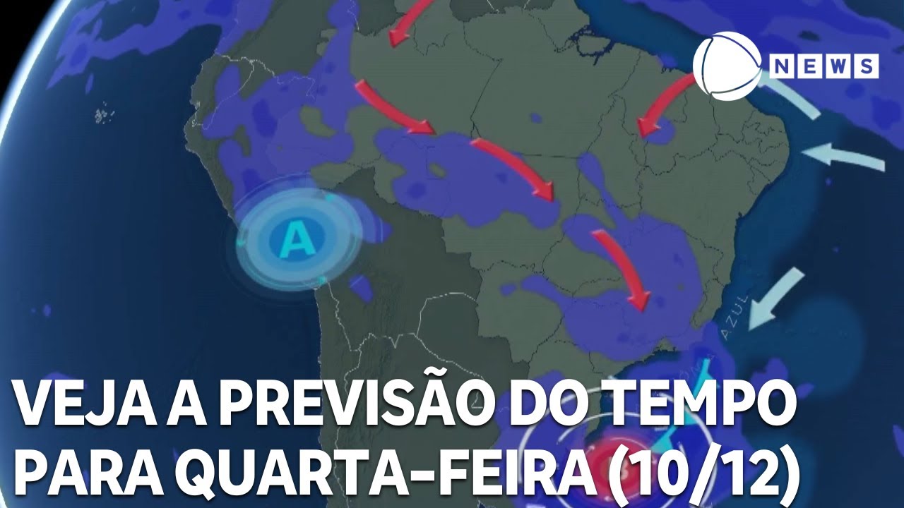Veja a previs&atilde;o do tempo para quarta-feira (10/12)