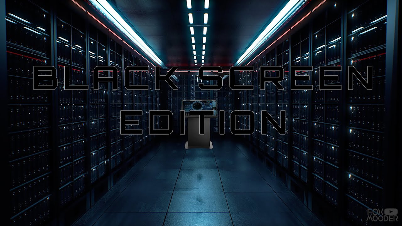 ASMR Server Room White Noise with Keyboard Typing Ambience 12 Hours - Black Screen Edition